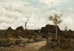 Ion Andreescu, Margine de sat, cca. 1880, ulei pe carton