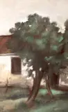 Ștefan Luchian, Curtea lui Moș Gheorghe din Brebu, 1908-1910, pastel pe hârtie