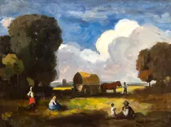 Béla Iványi-Grünwald, Popas, ulei pe pânză