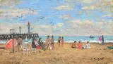 Francisc Gall, Plajă la Trouville, ulei pe pânză