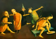 La cour des miracles by Georges Mazilu, acrilic pe pânză, offered Mar 2026