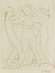 Frano Kršinić, Dance, sepia on paper