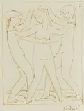 Frano Kršinić, Dance, sepia on paper