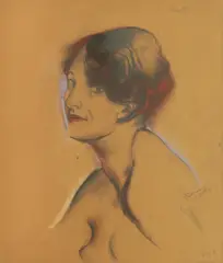 Vilko Gecan, Anette, 1926., pencil and chalk on paper