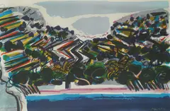 Bay by Edo Murtić, serigraphy and pastel on paper, sold Feb 2026