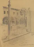 Juraj Plančić, Franciscan Small Cloister, 1926., pencil on paper