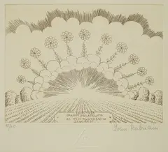 70th Birthday Card by Ivan Rabuzin, 1991., watercolor on paper, offered Feb 2026