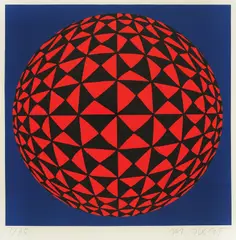 Miroslav Šutej, Red Black Circle, 1968., silkscreen on paper