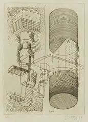 Elements by Miroslav Šutej, tempera on paper, sold Feb 2026