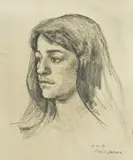 Helena Šipek, Self-portrait, pencil on paper