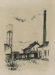 Smoke above the drive by Zlatko Prica, 1945, ink wash on paper, offered Feb 2026