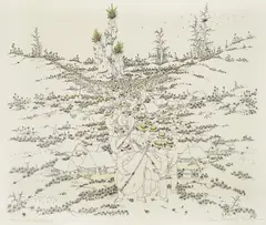 Ivan Lacković Croata, Celebration, watercolor etching on paper