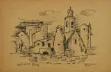 Tomislav Krizman, Great Varoš, 1930., ink on paper