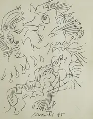 Abstraction in Ink by Edo Murtić, 1985, ink wash on paper, offered Feb 2026