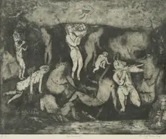 Munir Vejzović, Bacchanalia, aquatint etching