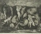 Munir Vejzović, Bacchanalia, aquatint etching
