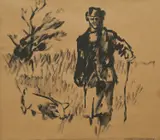 Edo Kovačević, Peasant, 1940., ink on paper