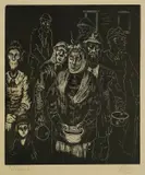 Antun Zuppa, The Poor, woodcut on paper