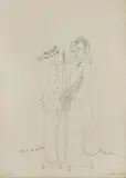 Ivan Lacković Croata, Newlyweds, 1971., ink wash on paper