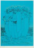 Ivan Lacković Croata, Parade of Musicians, serigraphy and gold print on paper