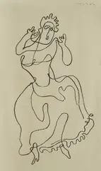 Vilim Svečnjak, Primadonna, lithograph on paper