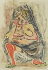 Vilim Svečnjak, Contemplation, monotype on paper