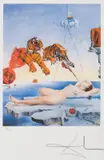 Dream Caused by the Flight of a Bee Around a Pomegranate a Second Before Awakening by Salvador Dalí, chromolithography on paper, sold Feb 2026