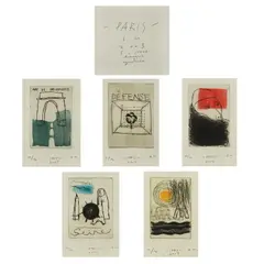 Bane Milenković, Map "Paris", 2003., cover: cardboard bound with fabric; pages: colored etching