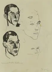 Marijan Jevšovar, Zlatko Milković's Studies, ink and marker on paper
