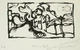 Milan Konjović, Street in Topola, serigraphy on paper