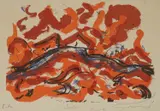 Milan Konjović, Farmsteads, serigraphy on paper