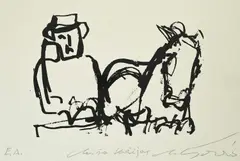 Milan Konjović, Miša Kočijaš, serigraphy on paper