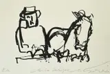 Milan Konjović, Miša Kočijaš, serigraphy on paper