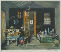 Mladen Veža, Interior, serigraphy on paper