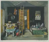 Mladen Veža, Interior, serigraphy on paper