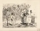 Nicolae Vermont, La cules, 1916, acvaforte și gravură cu acul