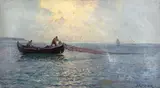Dimitrie Florian, Pescari la asfințit, ulei pe carton