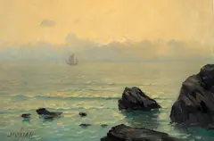 Dimitrie Florian, Dimineață pe mare, ulei pe carton