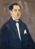 Rudolf Schweitzer–Cumpăna, La bal, anii '20, ulei pe pânză lipită pe carton