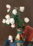 Leon Biju, Poezii și trandafiri, 1992, ulei pe carton