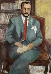 Vasile Popescu, Portretul poetului Vasile Voiculescu, 1980, ulei pe pânză