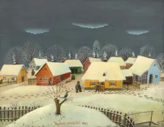 Mihai Vintilă, Prima zăpadă, 1992, ulei pe carton