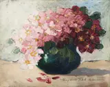 Eugenia Filotti Atanasiu, Flori de măceș, 1934, ulei pe carton