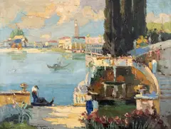 Rudolf Négely, Vedere din Veneția, 1972, ulei pe pânză