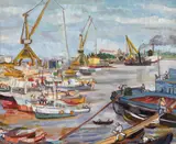 Ileana Codreanu, În port, 1974, ulei pe pânză