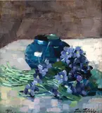 Freda Trybalski Delnevo, Toporași, 1930, ulei pe carton