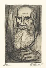 Înțeleptul by Marcel Chirnoagă, acvaforte și acvatintă, sold Feb 2026