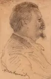 Nicolae Vermont, Autoportret, creion pe hârtie