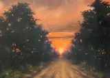 Mişu Teişanu, Amurg, pastel pe hârtie lipită pe carton