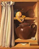 Florentin Vesa, Natură statică cu lămâie și ceainic, ulei pe pânză